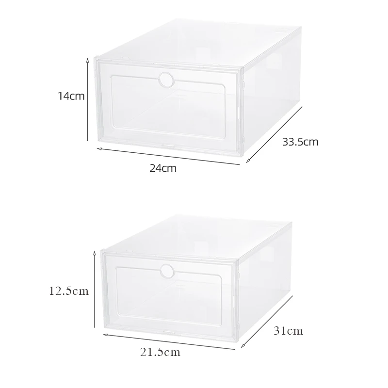 NEW Clear Fold Plastic Shoes Case Thickened Transparent Shoes Box Storage Door Home Closet Shoes Organizer Case Shelf Stack images - 6