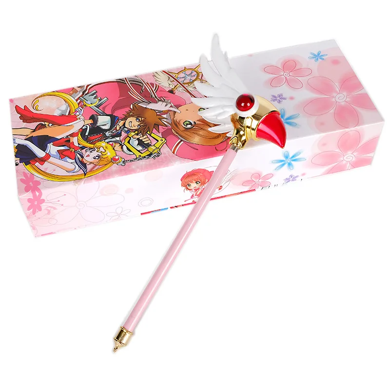 Anime Cardcaptor Cosplay KINOMOTO SAKURA Magic Stick Adjustable Length Wand Staff Alloy Model Doll Props