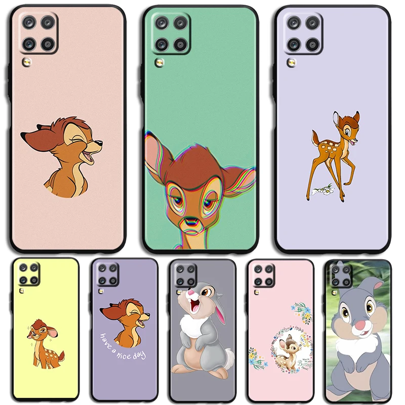 Pretty Bambi animation Phone Case For Samsung Galaxy A73 A72 A71 A70 A53 A52 A51 A50 A42 A41 A40 A33 A32 A31 A30 A30S Black Back