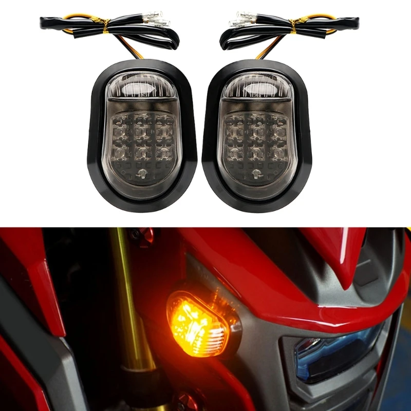 

12V Motorcycle Turn Signals A Pair 9 LED Motorbike Indicators Blinker Yellow Lighting Flasher Piranha Turn Signal Light