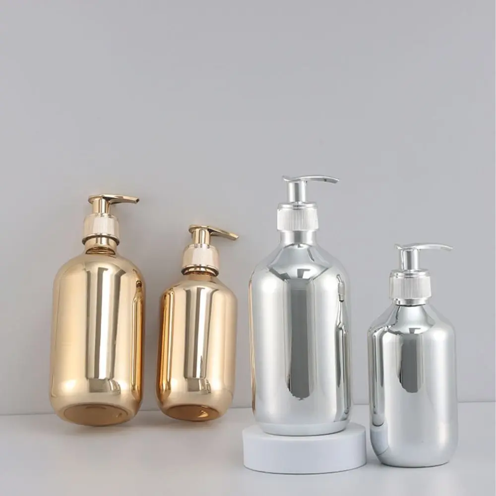 

300/500ml Hand Soap Dispensers Bathroom Shampoo Bottle Gold Chrome Plastic Liquid Soap Bottles Rust-proof Body Wash Dispensers