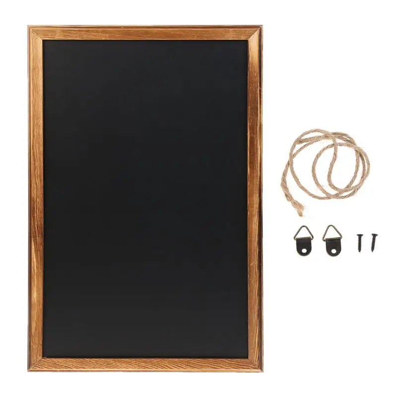 

2023 New Rectangle Hanging Wooden Message Blackboard Chalkboard Wordpad Sign Kids Writing Board