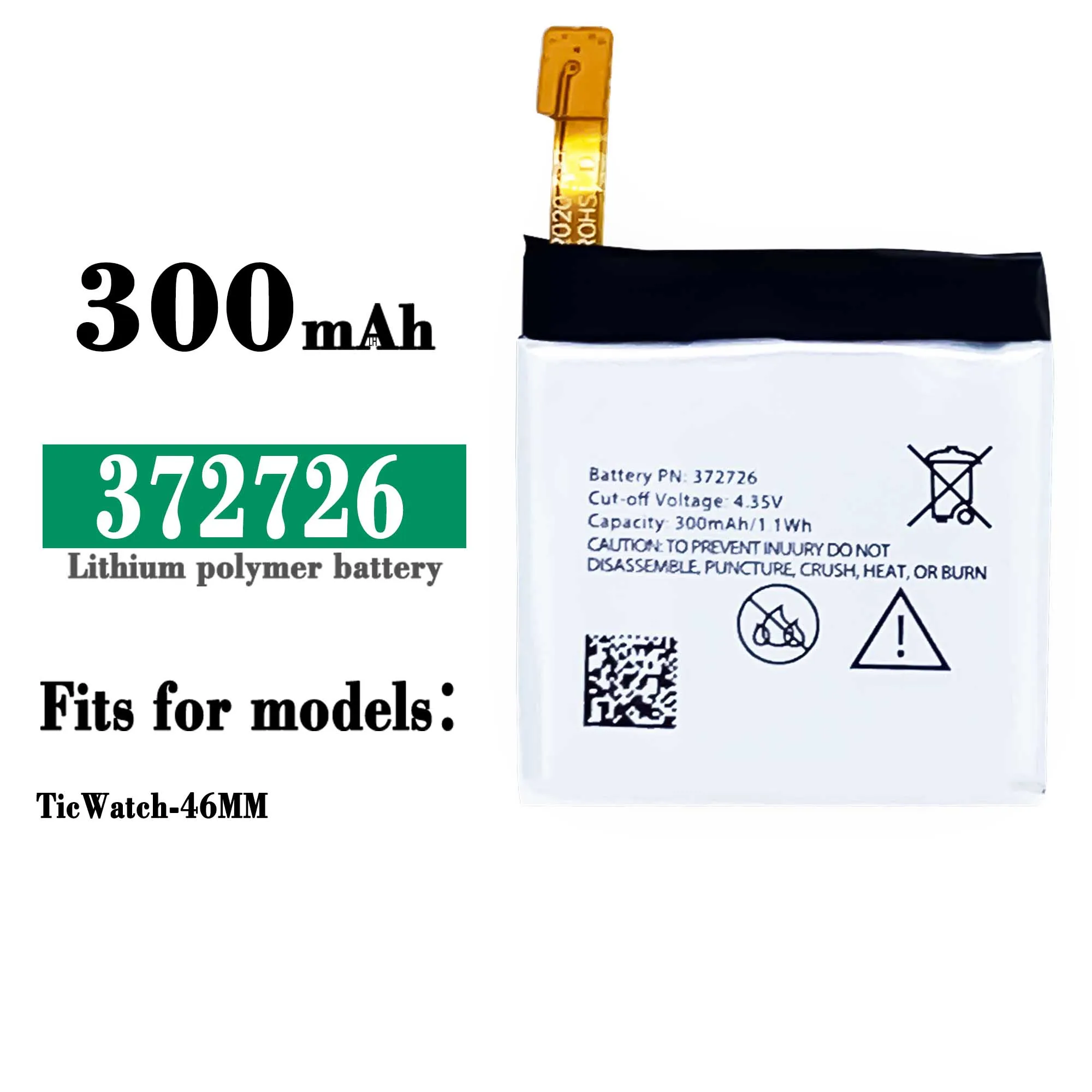 

Original Replacement Battery Ticwatch Express 372726 For Ticwatch 1 300mAh