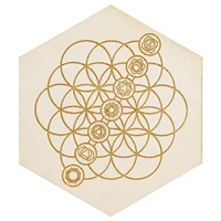 wooden coasters for drinks hexagonal cup mat pad for kitchen use mysterious background sacred geometry coaster with engraving