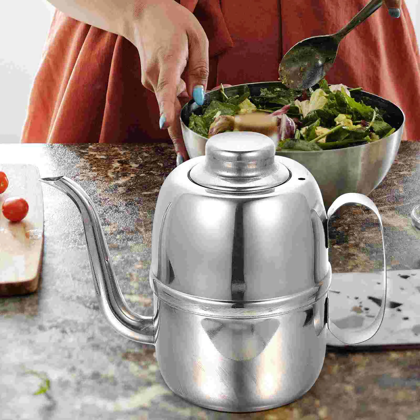

Oil Dispenser Olive Bottle Kitchen Sauce Cruet Pot Container Vinegar Stainless Steel Soy Cooking Condiment Spout Bottlesdrip Jar