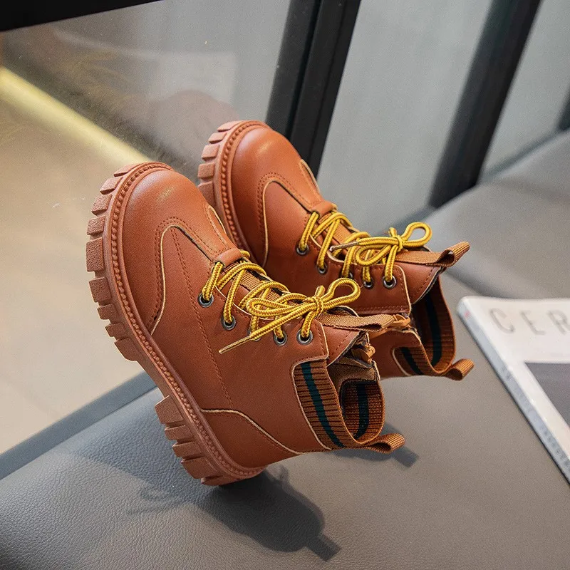 

Детские ботильоны на шнуровке для мальчиков и девочек, Размеры 26-37