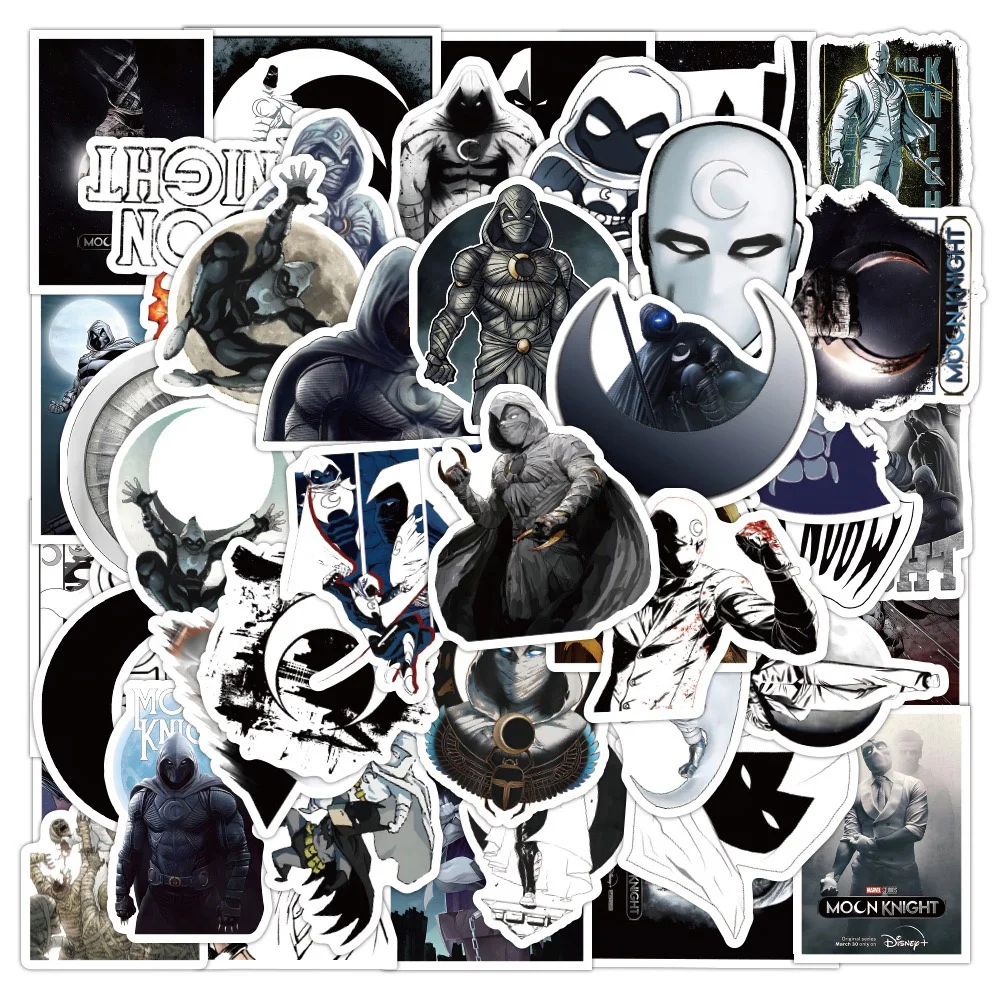 

10/30/50PCS Marvel Disney Moon Knight Super Hero Marc Spector Sticker DIY Laptop Luggage Skateboard Graffiti Decals Fun for Kid