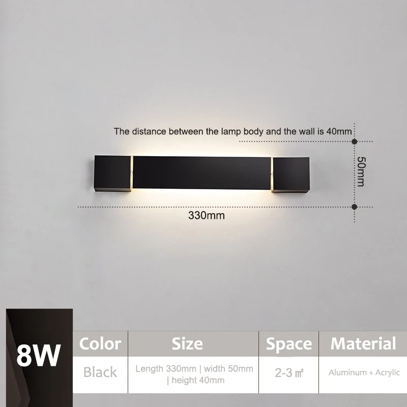 

Настенные светильники BORUIMEI черные/белые LED вращающиеся