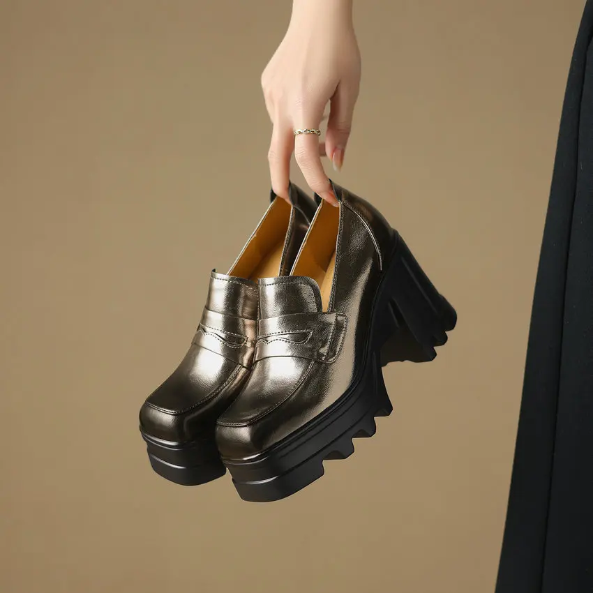 QUTAA/2024 женские туфли-лодочки на высоком квадратном каблуке обувь с квадратным