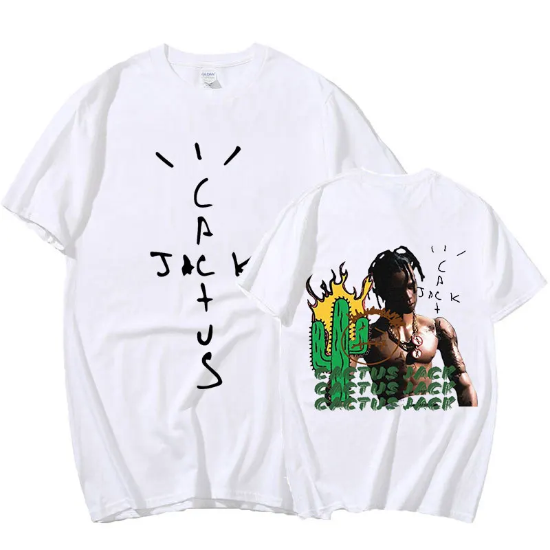 

Rapper Travis Scott Cactus Jack Print T-Shirt Hip Hop High Quality T Shirts Cotton Short Sleeves Men Wome Oversized Tops