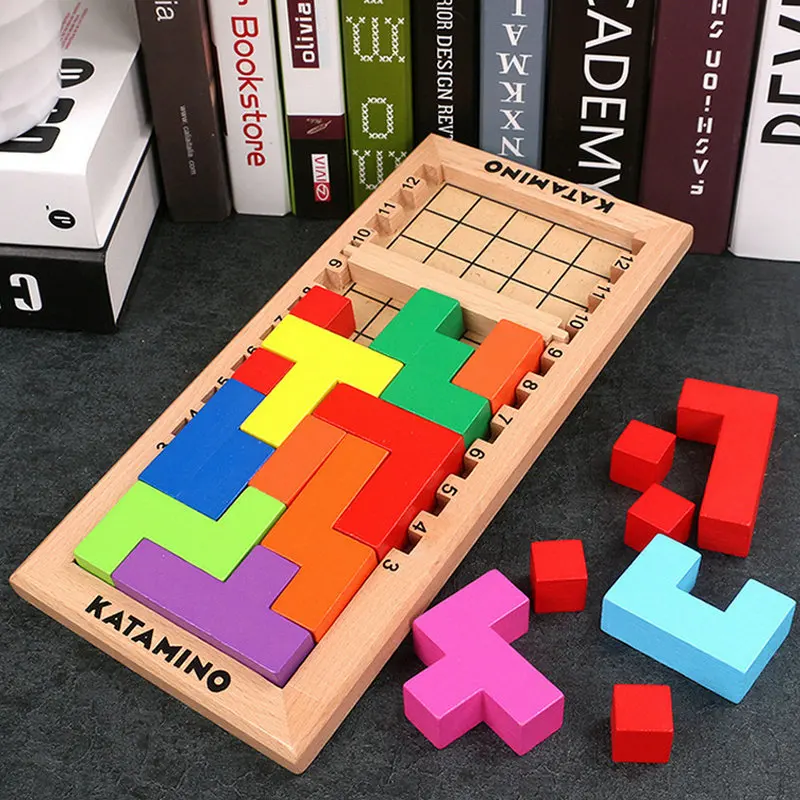 

Kids Wood 3D Puzzles Intellectual Thinking Table Game Cube Blocks Assembly Jigsaw Wooden Montessori Children's Educational Toys