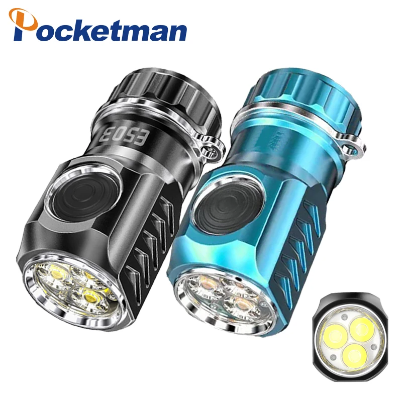 

Mini Flashlight USB Rechargeable 6-Modes LED Super Bright Torch for Camping Fishing Mountaineer Powerful Lamp with 18350 Battery