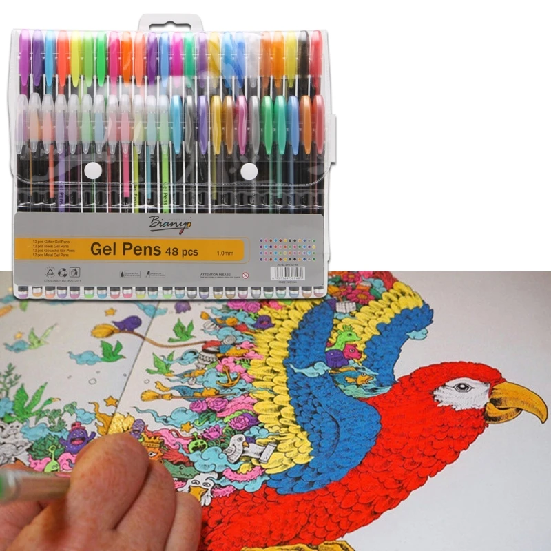 

2022 New 48 Unique Colors Gel Pens Adult Art Markers Kid Drawing Craft Supplies Gifts Set
