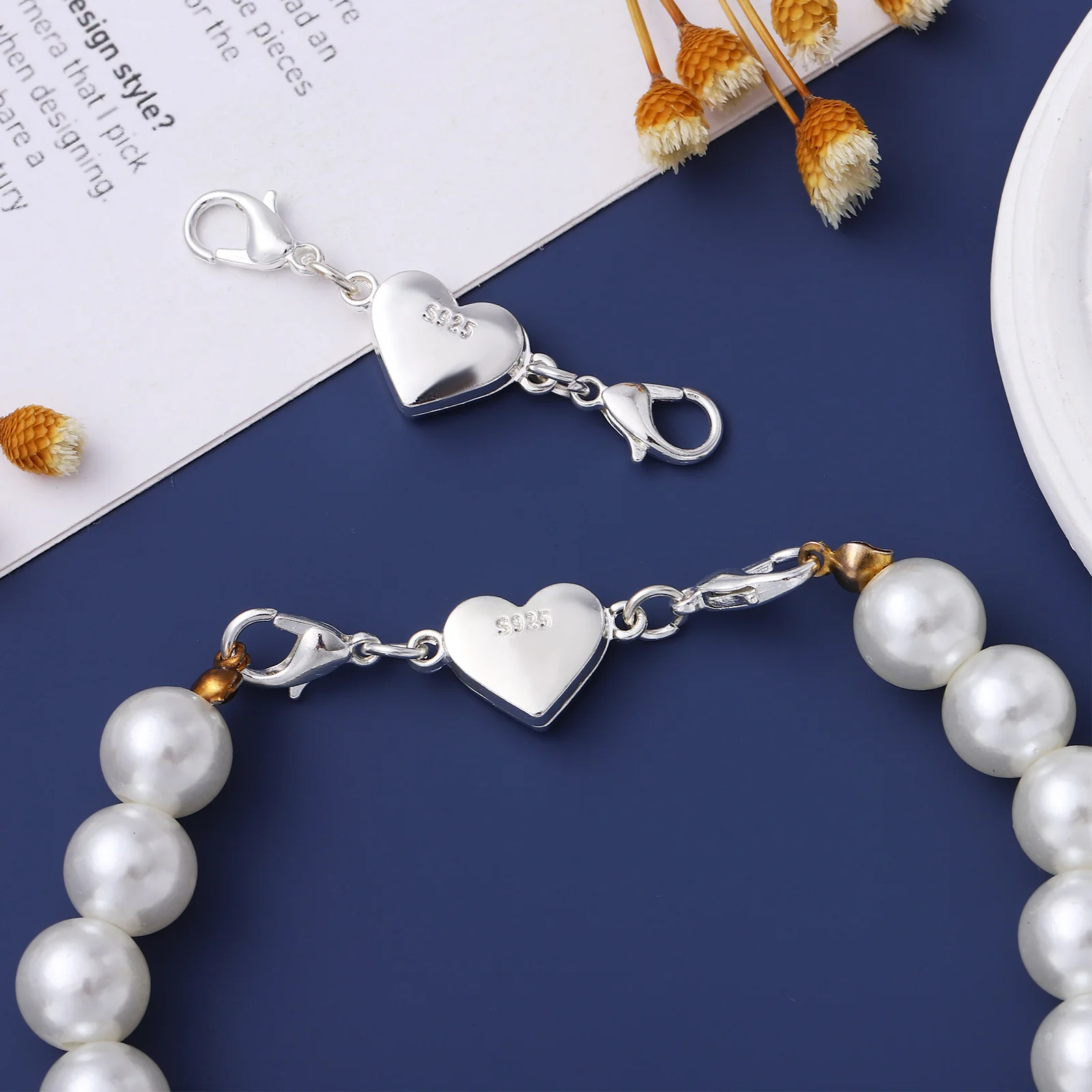 2 шт. магнитная застежка в форме сердца цепочка для ювелирных изделий браслет