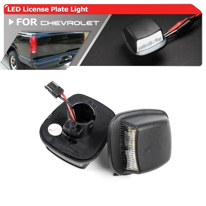 2PCs White Rear Auto Led License Plate Lights Tag Lamp For Chevrolet K1500 C1500 Blazer Tahoe For GMC K2500 Yukon Typhoon Sonoma