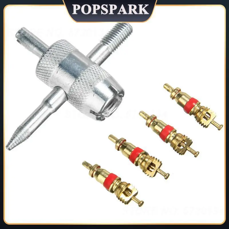 

Dropship Universal 1set 4 Way Car Motorcycle Bike Tyre Tire Valve Repair Remover Tool+4 Valve Stem Cores New