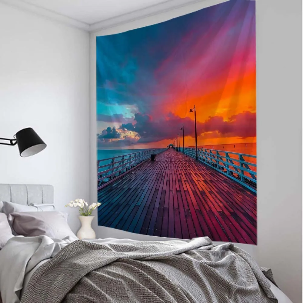 

Sunset Starry Dream Tapestry Wall Hanging Psychedelic Bohemian Aesthetic Room Decor Tapestry Moda