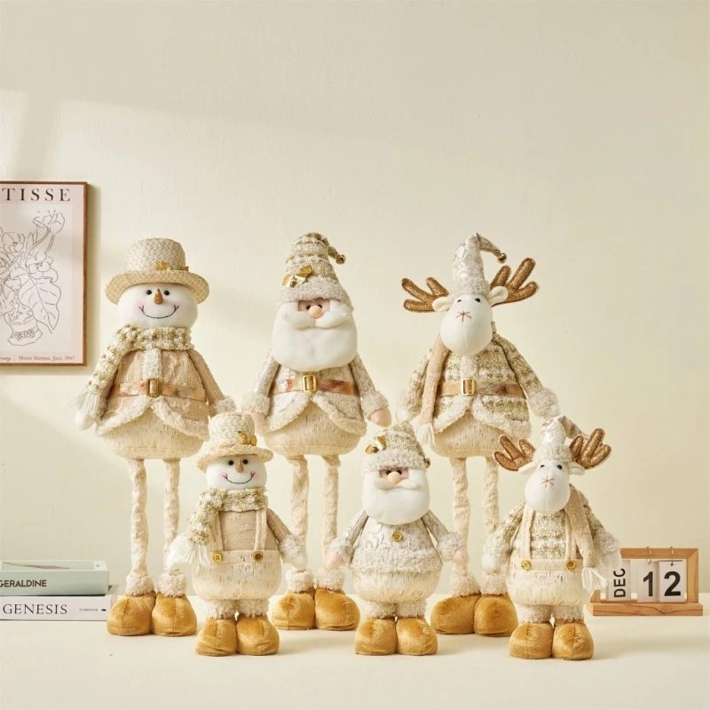 

Christmas Retractable Legs Dolls Standing Figurines For Christmas Window Decor