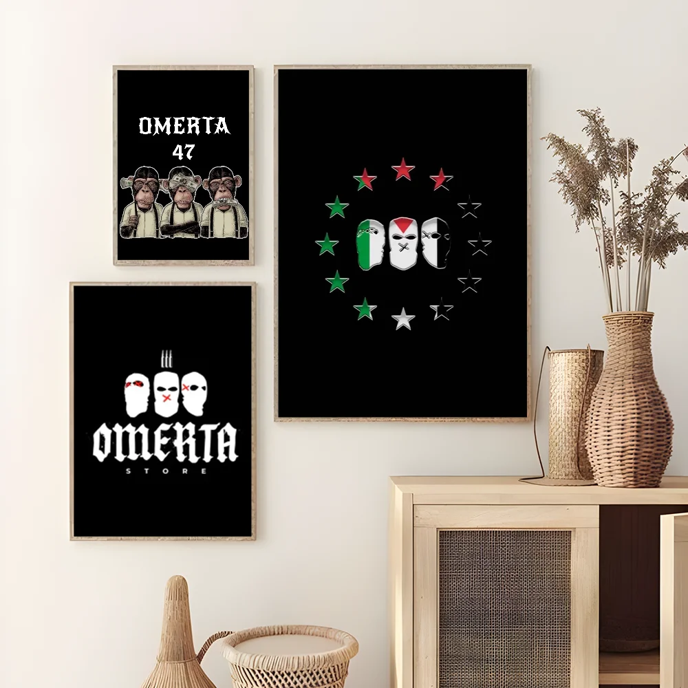 Бренд Omerta Maes 47, черный постер с логотипом, настенный художественный принт, подходит для гостиной, спальни, бара, гостиной, украшения дома, подарок (art.: 3920ce6ca5380) - 3920ce6ca5380