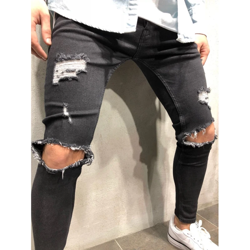 High Quality Fashion Jeans For Men Skinny Ripped Denim Trousers Biker Male Slim Casual Men's Pants Hip Hop Jogging jean homme