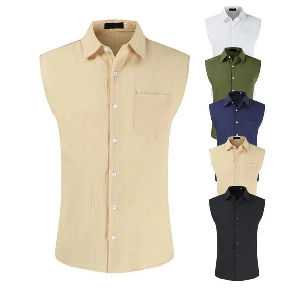 

Shirt Casual Sleeveless Lapel Top Summer Summer Top Lapel for Party