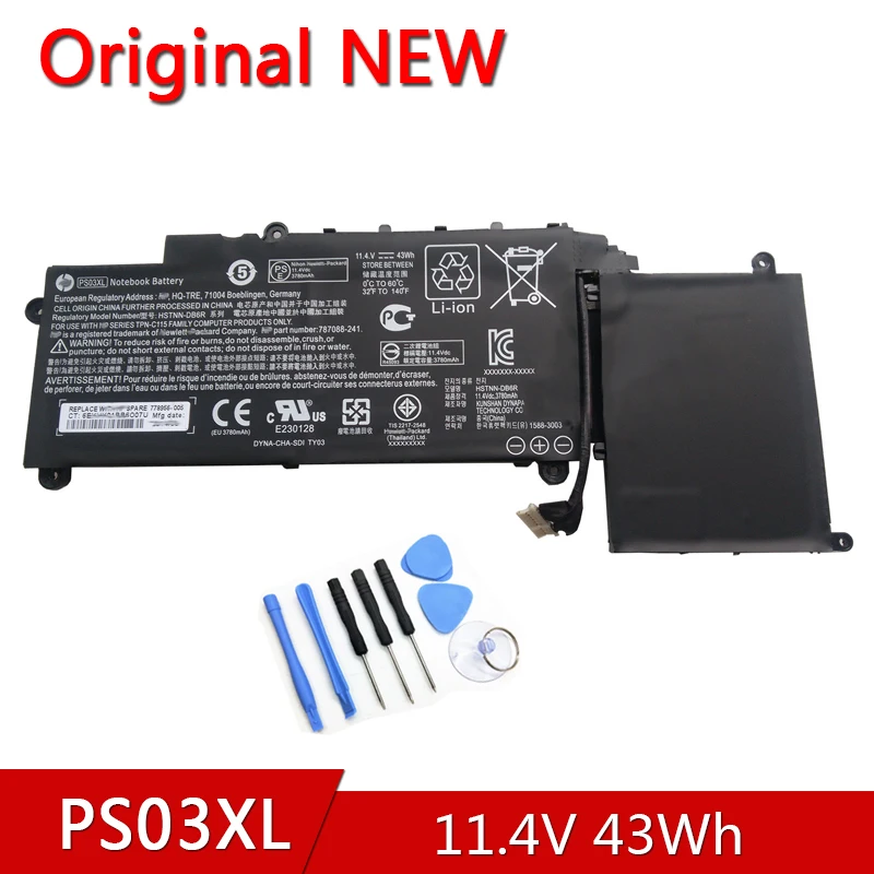 

PS03XL NEW Original Battery For HP Pavilion X360 HSTNN-DB6R-1 787088-241 787520-005 11.4V 43Wh