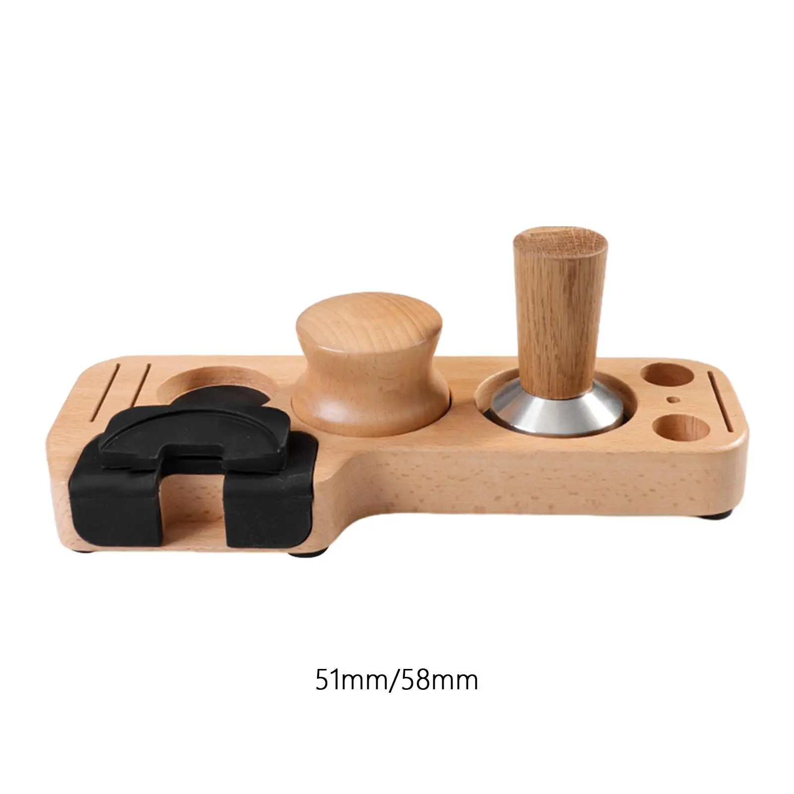 

Wood Coffee Filter Tamper Holder Kits Multipurpose Barista Tool Non Slip Espresso Tamper Station for Counters Kitchens Tearoom