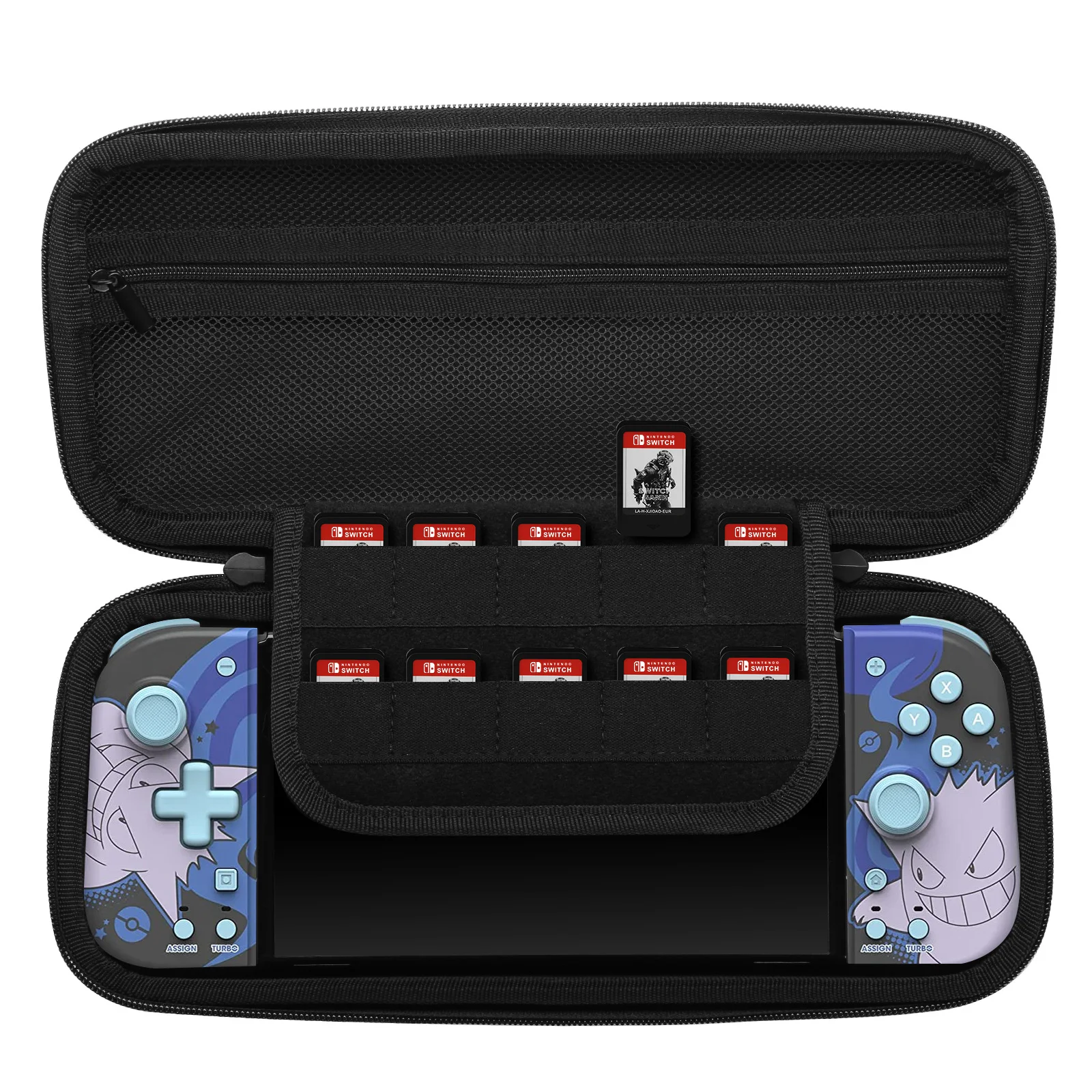 

Hori Split Pad Bag Portable Carrying Case with 10 Game Card Slots Storage Bag Protective Bag for Retroflag Handheld Gamepad