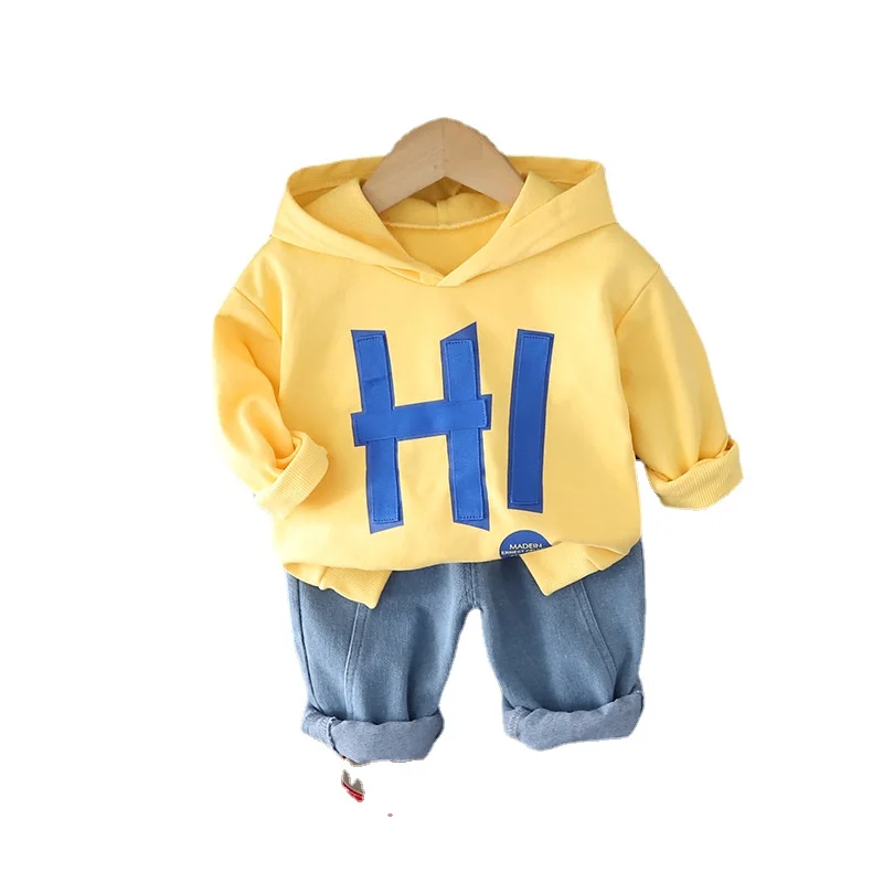 

Kids Clothes Baby Sets for Boys' and Girls Spring and Autumn Handsome Cartoon Hoodie+pant Two-piece Suit for 0-5 Ages