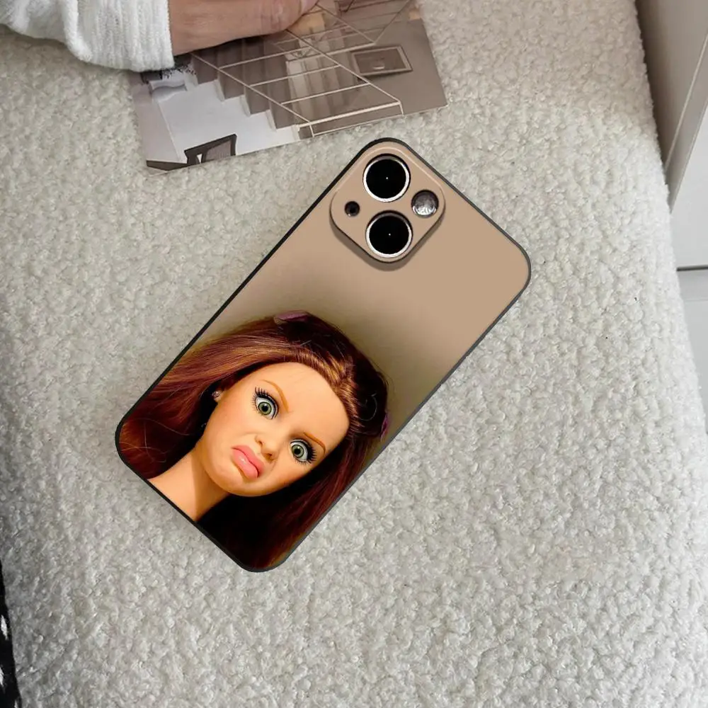 Фото Забавный чехол для телефона с изображением кукольного лица HYBXAXC для iPhone 16, 15, 14, 13, 12, 11, Pro, Max, Plus, X, XS, SE, E, Mini, мягкий силиконовый черный чехол для CS DOTA №4