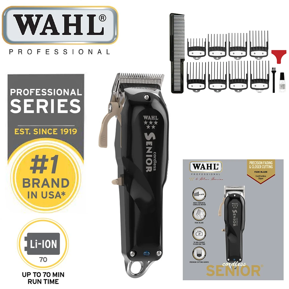 

Wahl 8504 Senior Professional 5 Star Cordless Hair Clipper With 70 Minute Run Time For Barbers and Stylists