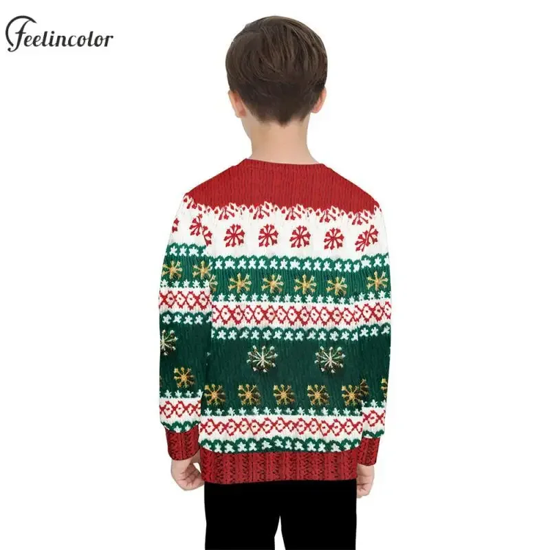 Рождественские толстовки с 3D принтом снеговика одинаковые пуловеры для всей