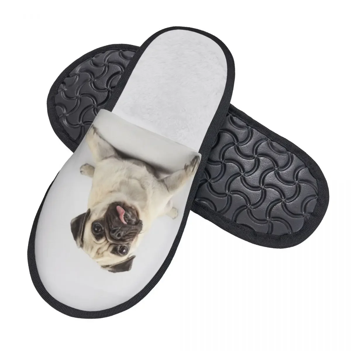 Домашние тапочки для любопытных Мопсов теплые домашние плюшевые мягкие пушистые