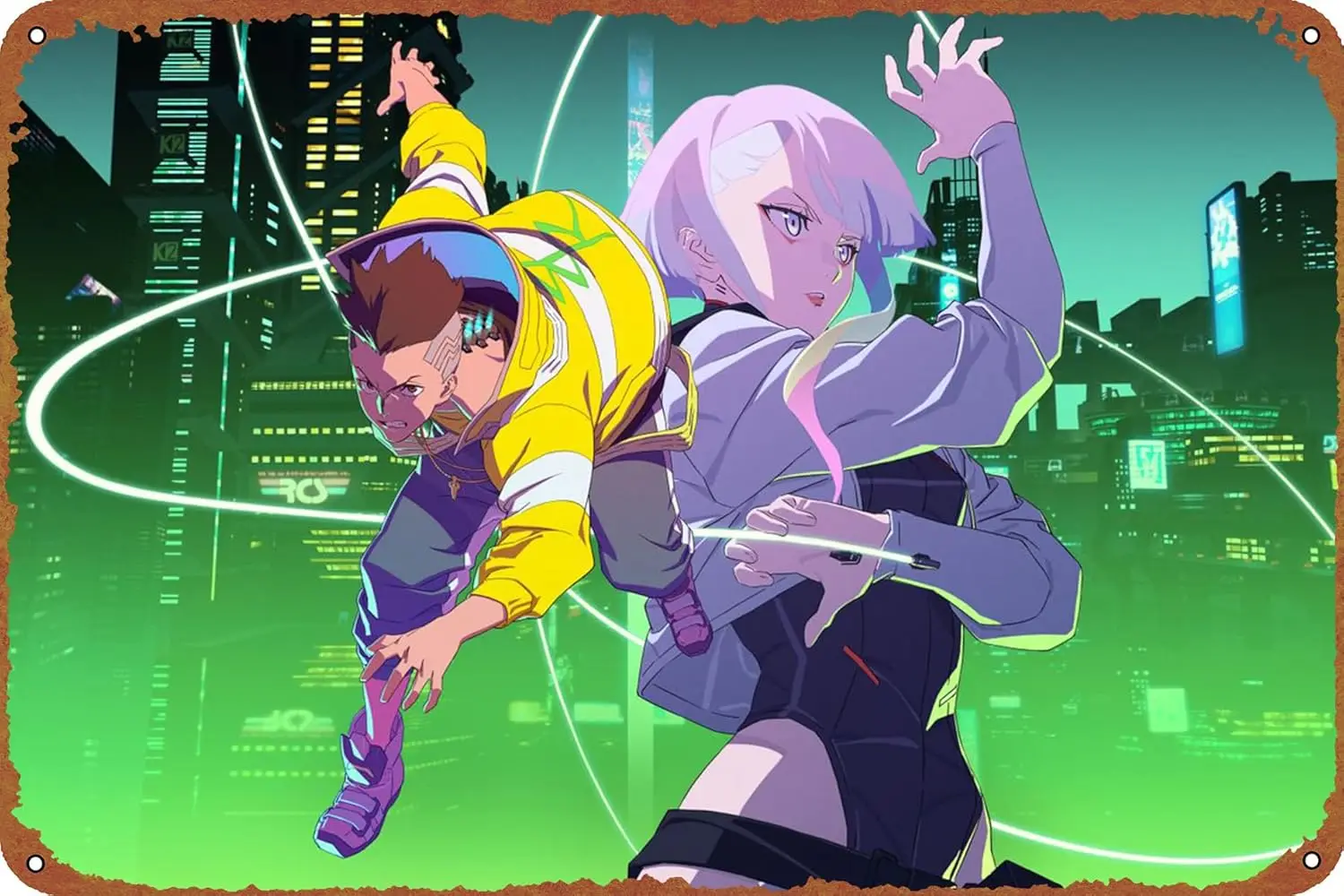 Edgerunners аниме игровой постер жестяная вывеска кафе-бар домашнее настенное