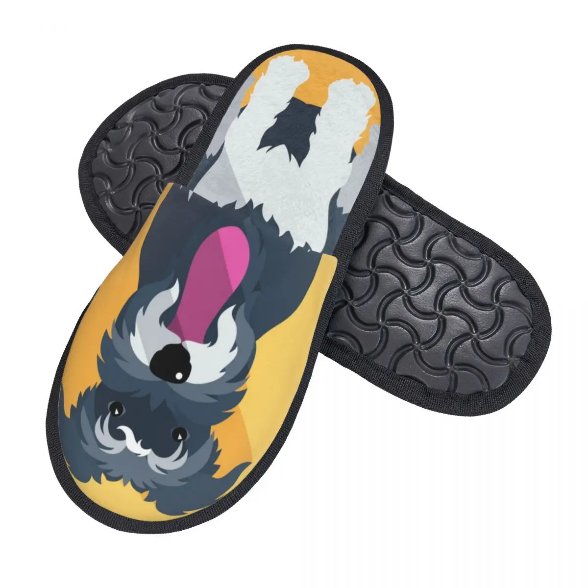 Зимние тапочки для женщин и мужчин модные пушистые теплые собак миниатюрные