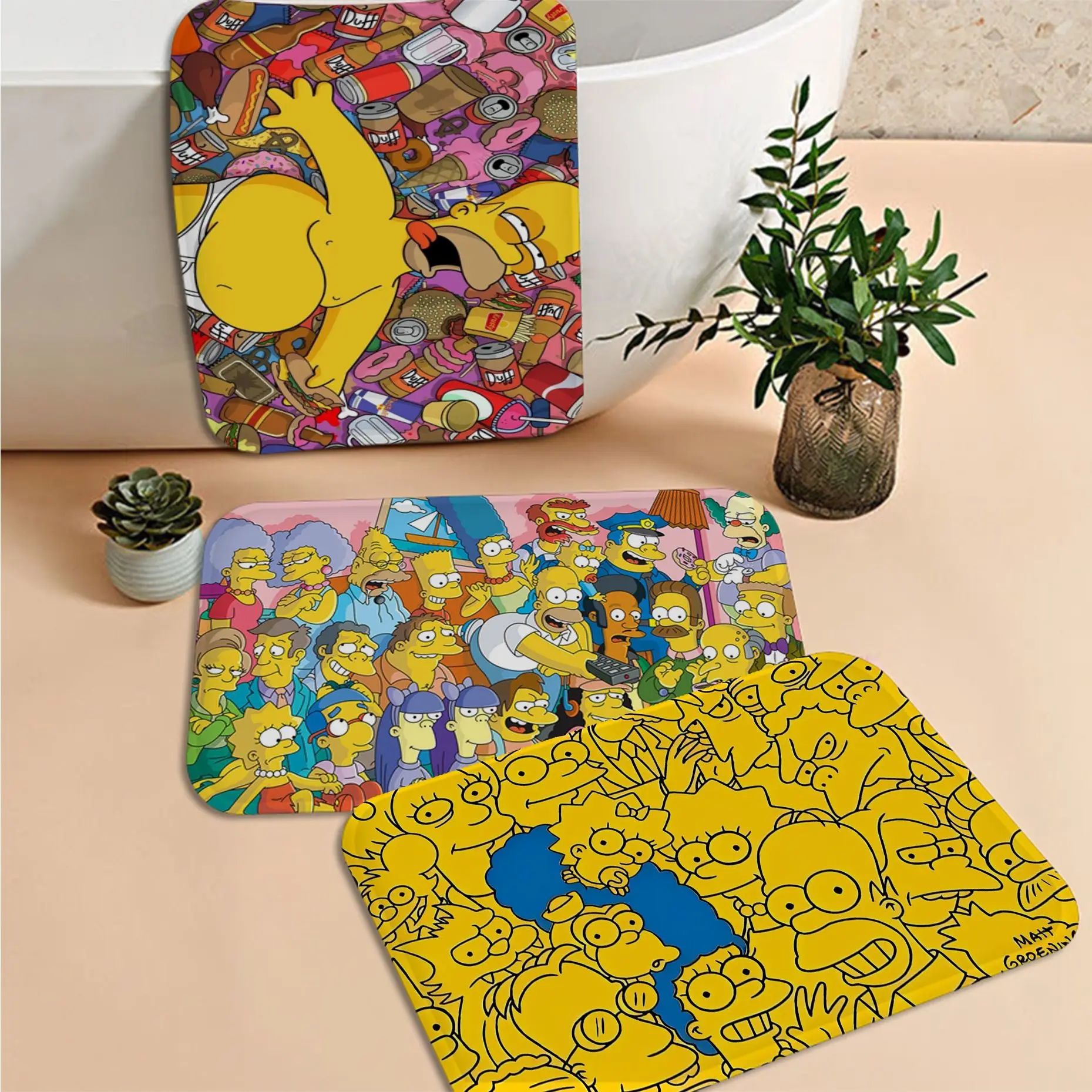 

Disney The Simpsons Lisa Simpsons Door Mat Nordic Style Bedroom Living Room Doormat Home Balcony Anti-Slip Welcome Doormat