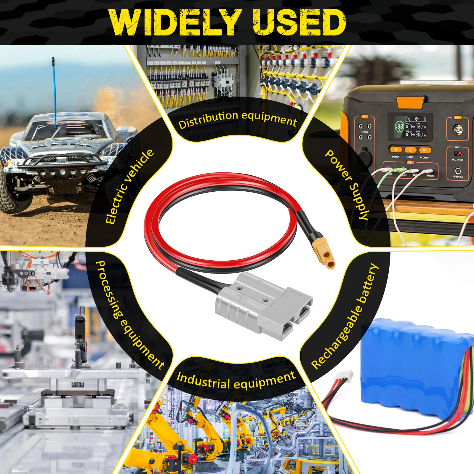 Соединительный кабель 2 фута XT60 мама на 50 А кабель-адаптер 10 Вт для