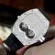 Fashion Casual Diamond Men's Watch Personality Couple Watches Quartz Wristwatch Male Double Dial Tonneau Clock Relogio Masculino Other Image