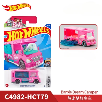 

Original Hot Wheels Car Barbie Dream Camper Pink Carro 1/64 Alloy Diecast Anime Extra C4982-56/250 Toys for Girls Birthday Gift