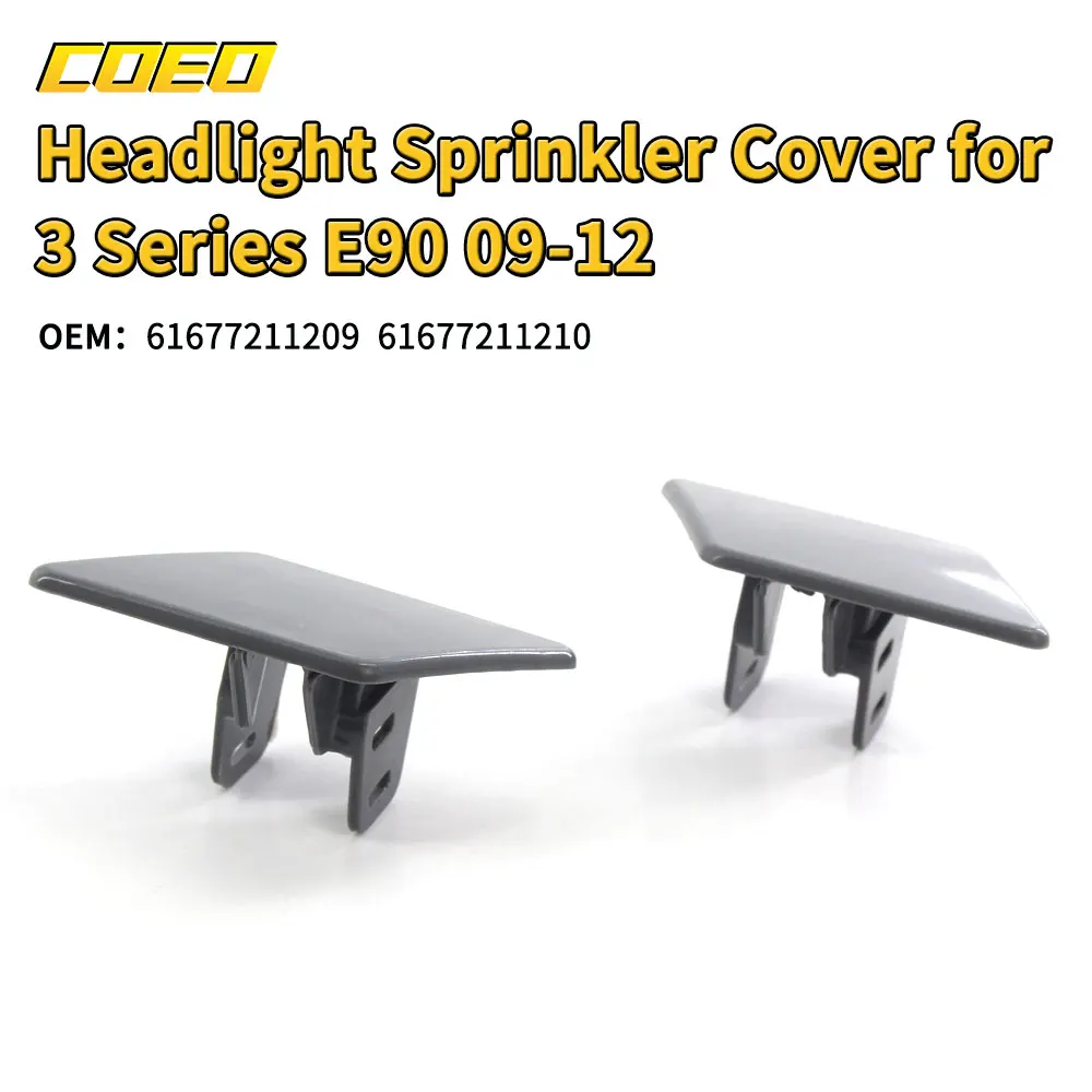 

1 Pair Car Headlight Washer Nozzle Cover Cap Replacement for BMW 3 Series E90 2009-2012 61677211210 61677211209