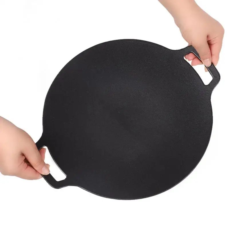 

Cast Iron Bbq Plate Outdoor Baking Non-stick Pad Induction Cooker Cooking Plate Barbecue Plate Steak Frying Pan Bbq Grill Mat