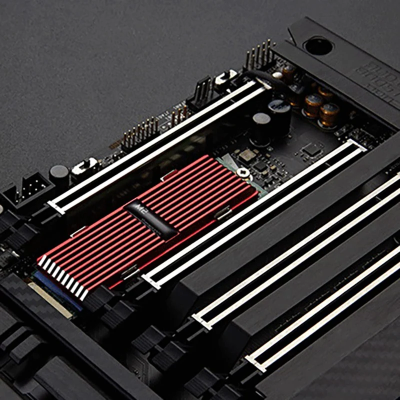 M.2 SSD Heatsink Cooler 2280 Solid State Hard drive Aluminum Cooling Thermal Pad NVME NGFF Radiator Red | Компьютеры и офис