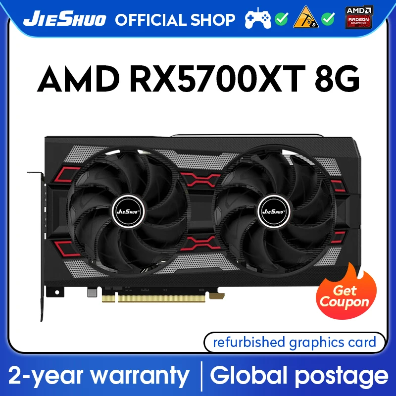 

JIESHUO AMD RX 5700XT 8G Gaming Graphics Card 2560PS GDDR6 256bit PCI Computer Desktop Video Etc Better Than RTX3060 Gaming GPU