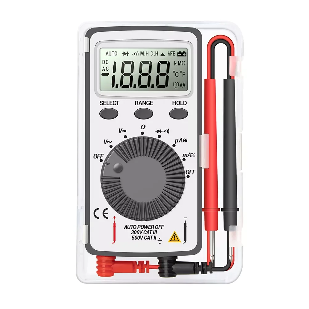 

AN101 LCD Pocket Digital Multimeter Backlight AC/DC Automatic Portable Voltmeter Ammeter Ohm Tester Measuring Tools