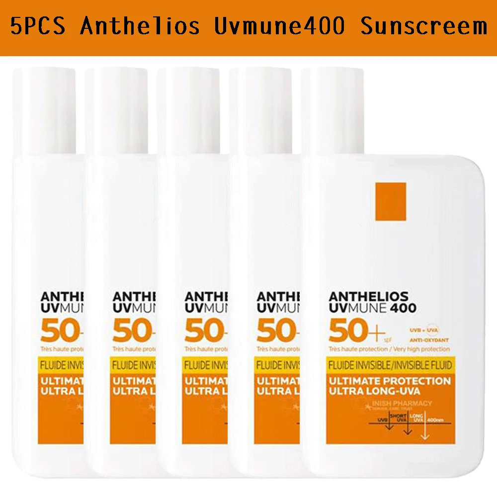 

5PCS Original Anthelios Uvmune400 SPF50+ Sunscreen 50ml Oil Control Moisturizing Nourishing Invisible Texture Refreshing Skin