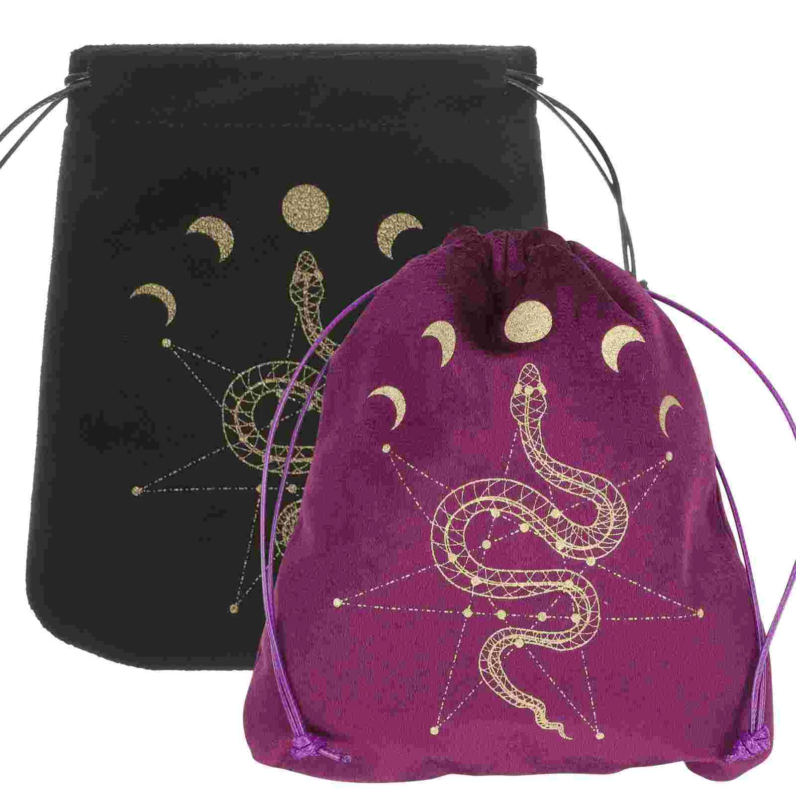 

2 Pcs Card Cloth Bag Bolsas De Tela Divination Tablecloth Tapestry Tarot Pouch Drawstring Tarot Bag Velvet Small Items Bag