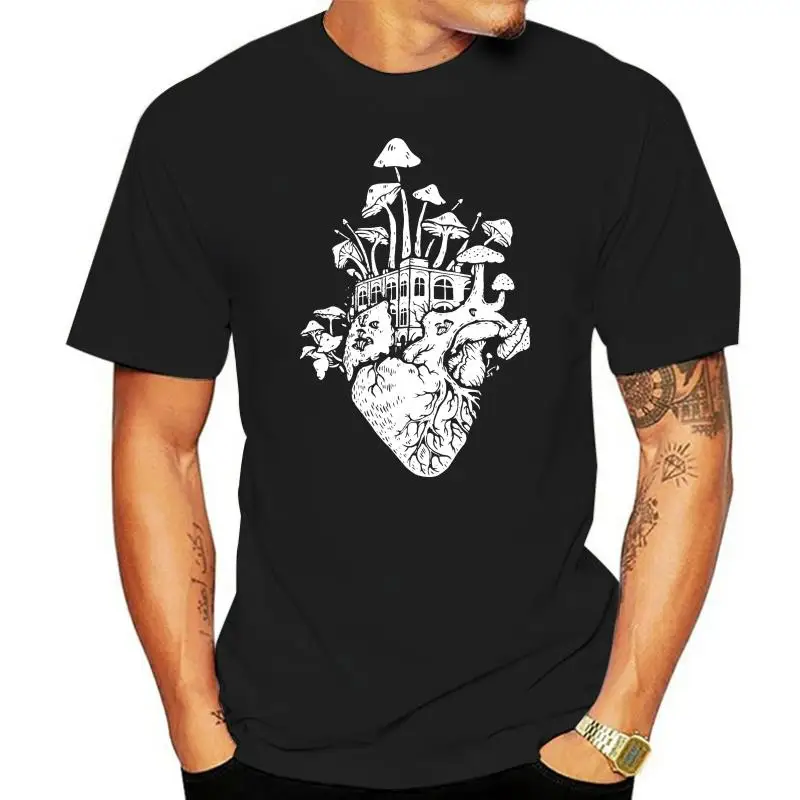

Мужская футболка с принтом сердца грибов, Мужская винтажная одежда в стиле психоделического хиппи