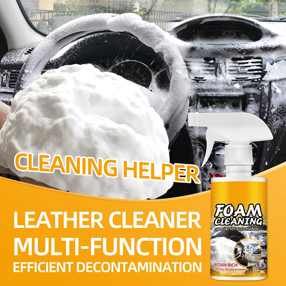 

Multi-Purpose Car Foam Cleaner Spray Grease-Free UV-Protection Car Interior Cleaning Agent Leather Upholstery Home Cleaner Spray