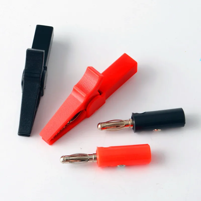 

Штекер баннера 4 мм и зажим типа «крокодил», зонд с зажимом «крокодил», Электрический тестовый зонд «сделай сам», черные, красные изолирован...