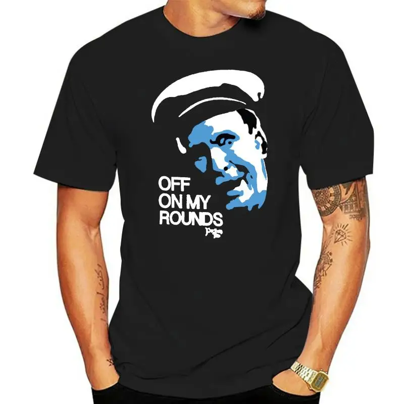 Pat Mustard Off On My Rounds Gent Официальная футболка Father Ted Металлическая серая мужская для